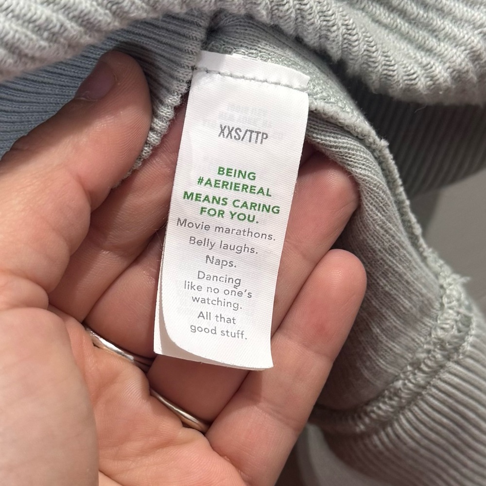 Aerie Oversized XXS Hooded Sweatshirt Ribbed Casual Comfort - Picture 5 of 9